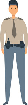 policeman standing, uniform, cartoon style clip art preview