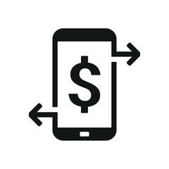 Money transfer mobile phone. Illustration vector