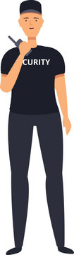 security guard holding radio, black uniform clip art preview