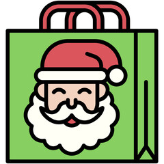 Bag with santa icon, Christmas related vector illustration