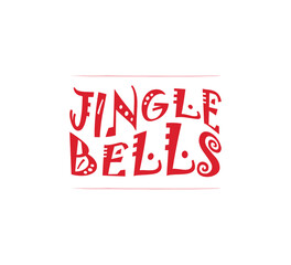 vector design with decorative red jingle bells text on white background