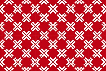 Seamless geometric pattern, red and white pattern, 3d illustration can be used in decorative design fashion clothes Bedding, curtains, tablecloths, cushions, gift wrapping paper