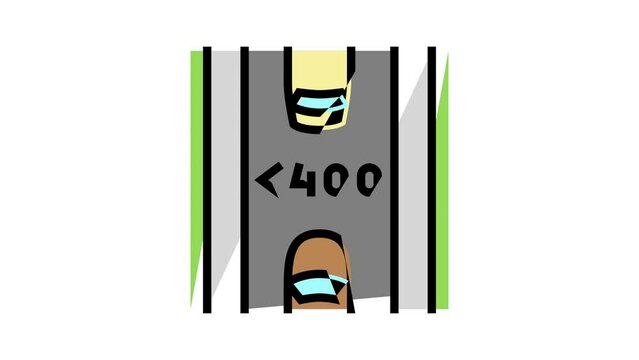 low traffic road color icon animation
