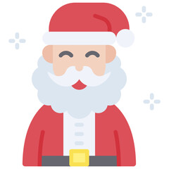 Santa Claus icon, Christmas related vector illustration