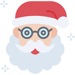Santa Claus wearing glasses icon, Christmas related vector illustration