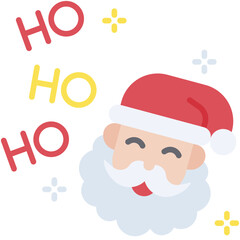 Santa Claus laughing icon, Christmas related vector illustration