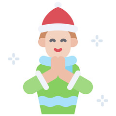 Young Santa Claus icon, Christmas related vector illustration