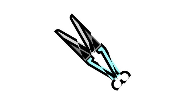 shear sheep hand tool color icon animation