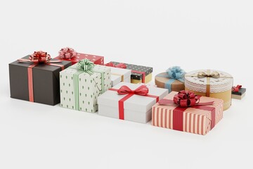 Obraz premium Realistic 3D Render of Gifts Collection