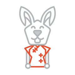 Fototapeta na wymiar icon girl rabbit symbol new year