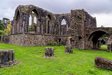 Fototapeta na wymiar Twelve sided Chapter House - monastic ruins - Margam Country Park