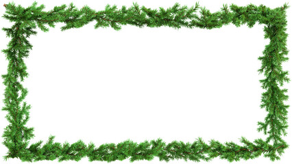 Frame for the design of posters, invitations, greeting cards from fir branches