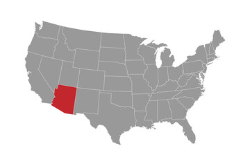 Fototapeta na wymiar Arizona state map. Vector illustration.
