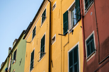 Colorful italian houses in Liguria, Italy, Europe