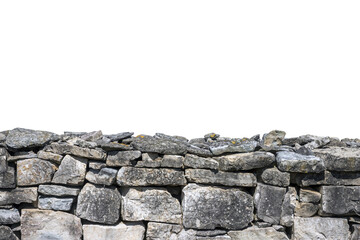 Old ancient stone wall isolated - 550632529