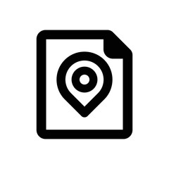 File Location icon - vector illustration . File, Document, Location, Map, Marker, Navigation, Pin, Address, paper, sheet, line, outline, icons .