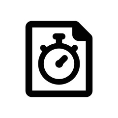 File Record icon - vector illustration . File, Document, Record, history, Clock, Timer, Time, Management, Planning, line, outline, icons .