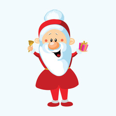 Christmas celebration with Santa and New year gifts