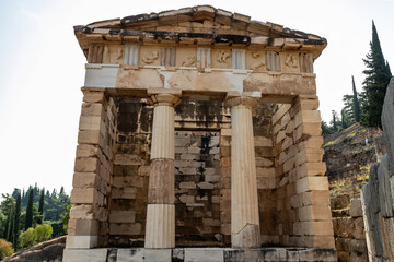 The Athenian treasury in Delphi built by the Athenians for the gifts and offerings of their city...