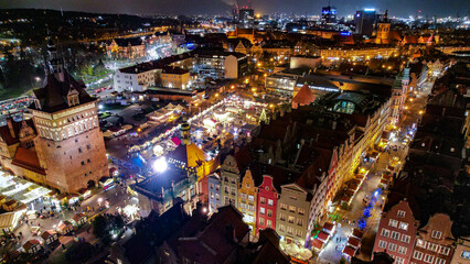 Fototapeta premium Beautiful night Gdansk. Old town.