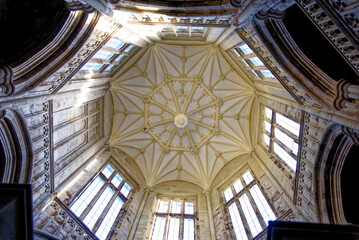 Stairhall ceiling inside Margam Castle - Margam Country Park