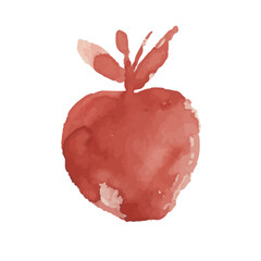 Strawberry vector sketch icon isolated on background. Hand drawn watercolor brush illustration. Icon for infographic, website or app