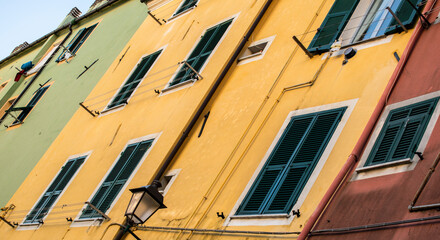 Colorful italian houses in Liguria, Italy, Europe