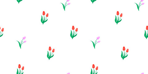 seamless wallpaper pattern with flowers, tulips