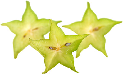 Slices of starfruit
