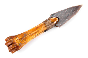 Stone Age Knife on white Background