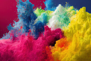 Freeze motion of colored powder explosions. Abstract background