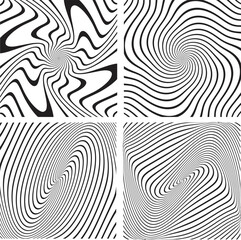 Black Stripes . Vector Curved Lines .
