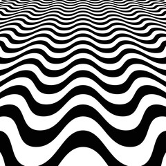 Black Stripes . Vector Curved Lines .
