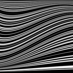 Black Stripes . Vector Curved Lines .
