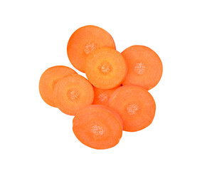Carrot, Slice carrot on transparent png top view.
