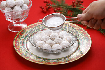 homemade snowball cookies, mexican wedding cookies