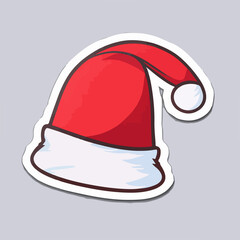 Christmas santa's hat sticker, xmas cute hat stickers. Multicolor