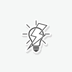 Light bulb and lightning bolt logo design sticker