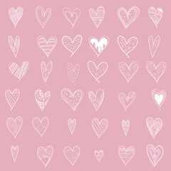 Handwriting and doodle for valentine’s day ,seamless and background.