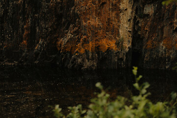 rock wall in mountains
