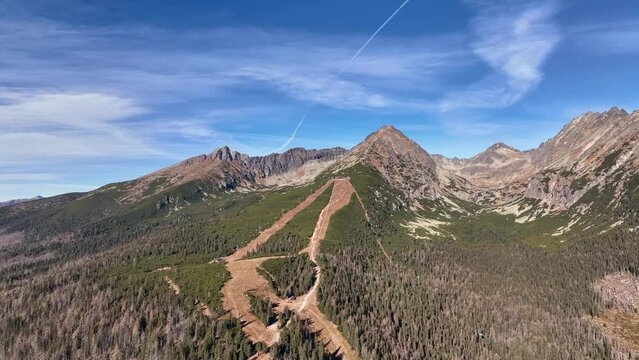 The peak of Predne Solisko in the Tatras in the Strbske Pleso area in Slovakia