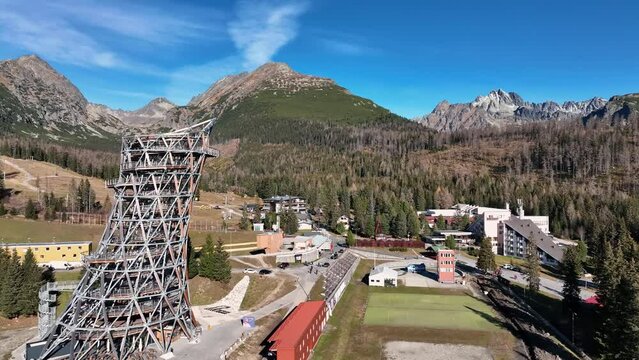 View of the ski resort Strbske pleso in Slovakia