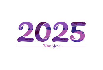 Modern 2025 new year typography design, new year 2025 logo