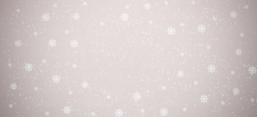 Christmas snowy winter design. Snow white background.  Blurred background