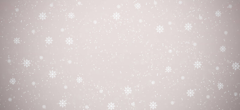 Christmas snowy winter design. Snow white background.  Blurred background