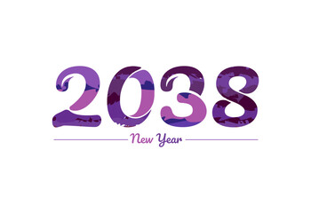 Modern 2038 new year typography design, new year 2038 logo