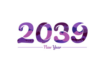 Modern 2039 new year typography design, new year 2039 logo