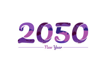 Modern 2050 new year typography design, new year 2050 logo