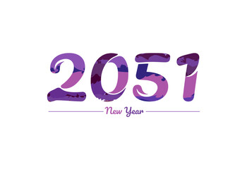 Modern 2051 new year typography design, new year 2051 logo