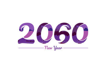 Modern 2060 new year typography design, new year 2060 logo
